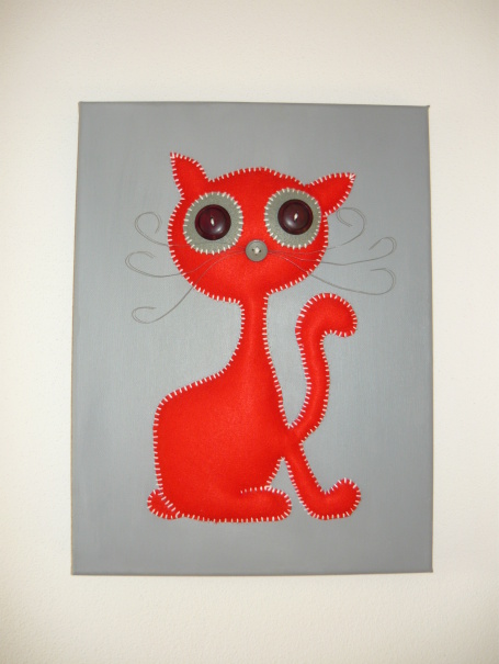 Červená kočka, 30x40 cm